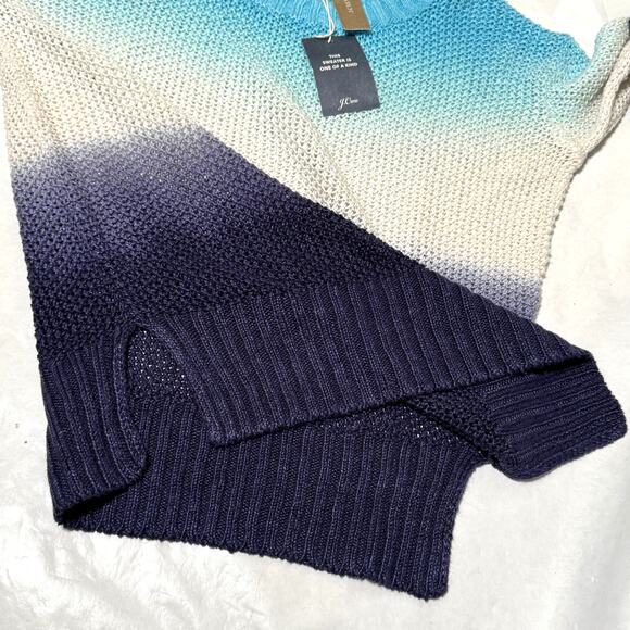 NWT J Crew Ombre Sweater xxs Turquoise White - Picture 6 of 8